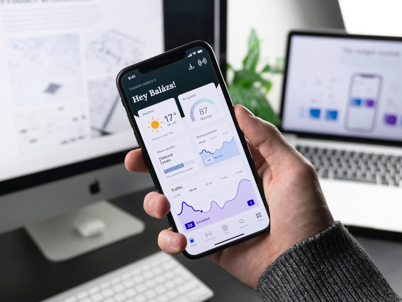 Mobile application in use